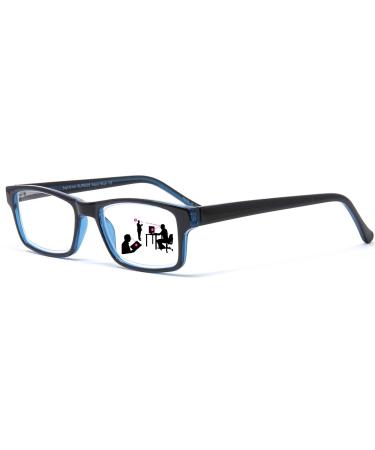 Sightline Multifocal Progressive Reading Glasses for Men and Women Narrow to Regular Fit 6005 Blue 2.5 x