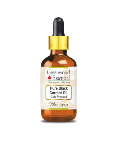 Greenwood Essential Huile de cassis noire pure (Ribes Nigrum) avec compte-gouttes en verre 100 % naturelle de qualit th rapeutique press e froid pour soins personnels 15 ml