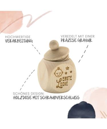 Premium Engraved Wooden Milk Tooth Box for First Curl - Emotional Slogan Keepsake Storage Box for Babies - Perfect Gift for Birth - Buy Online on GoSupps.com