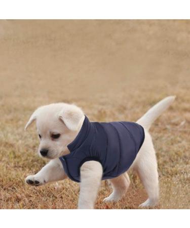 ASENKU Windproof Waterproof Dog Winter Coat | Warm Fleece Lined Jacket for Small Medium Large Dogs | M Chest 15-17.3 Length 12.6 Blue - Buy Online on GoSupps.com