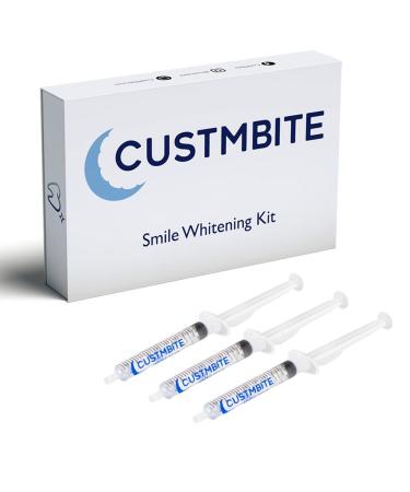 CustMbite Premium Teeth Whitening Gel Applicator  44% Carbamide Peroxide  (3) 3ml Applicators 1 Fl Oz (Pack of 1)