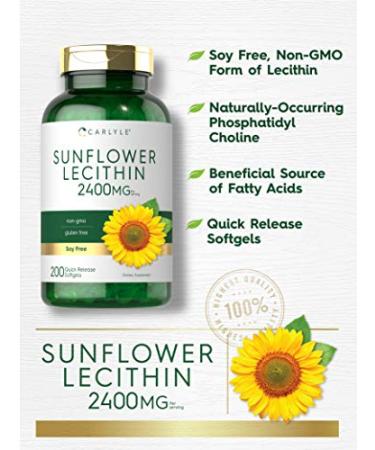 Carlyle Sunflower Lecithin 2400mg - 200 Softgels | Non-GMO, Gluten-Free Supplement - Buy Online on GoSupps.com