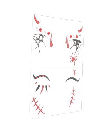 ABOOFAN 2 Sheets halloween decorations sticker face for DIY fake face for halloween Face Decals Halloween Face Decals the face Eye patch plastic