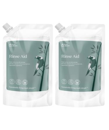 Bower Collective Rinse Aid Refill | Natural Dishwasher Cleaner Liquid | Concentrated Detergent Dishwashing Rinse Aid | Fragrance Free 2 Litre (2 * 1L) 2L (2x1L)