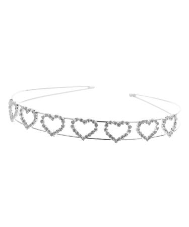 Mikinona Love Rhinestone Headband Heart Headband Heart Hair Accessories Womens Headbands Fashion Embellished Headbands for Women Bling Headbands Valentine' Day Headband Heart Headpieces