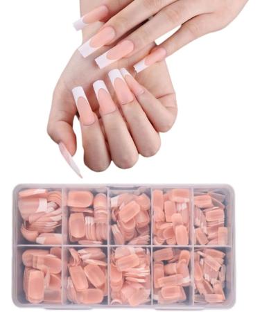 Ruarby Short Almond Press on Nail French Bowknot Fake Nail Acrylic False Nail Artificial Nail Glues on Nail for Womens Girls - Buy Online on GoSupps.com
