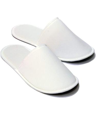 Chochili 5 Pairs Fabric Disposable Hotel Slippers for Airbnb Spa - Fits up to Men Size 10 & Women Size 11 - White - Buy Online on GoSupps.com