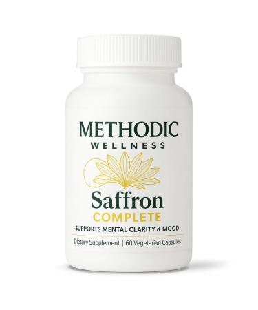 METHODIC WELLNESS Saffron Complete Supplements 88.5mg Saffron Extract for Mood Energy Stress Relief & Sleep Non-GMO & Gluten-Free 60 Vegetable Capsule