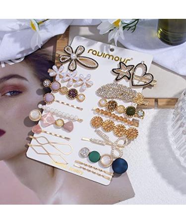 RAUIMOUR 18pcs Women's Hair Clip Set - Crystal Beads, Rhinestone Starfish, Feather, Acrylic, Geometric Heart Barrettes - Trendy Hair Accessories for Girls - Styling Tools Type B - Buy Online on GoSupps.com