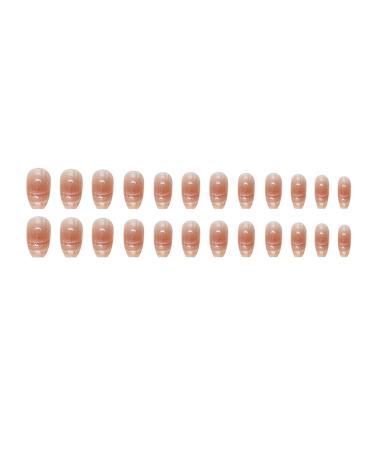 Mrcuvaryas Press on Nails - 24 Pink Cat Eye Shiny Fake Nails | Complete Soft Gel Tips for Women & Girls - Nail Art with Pink Sparkle - Buy Online on GoSupps.com