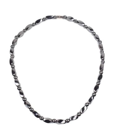 Hematite Necklace Unisex Black- Natural Magnetic Hematite Necklace Relieve Fatigue around Neck Shoulder-21.6 inch (55cm) 21.6 (55cm)
