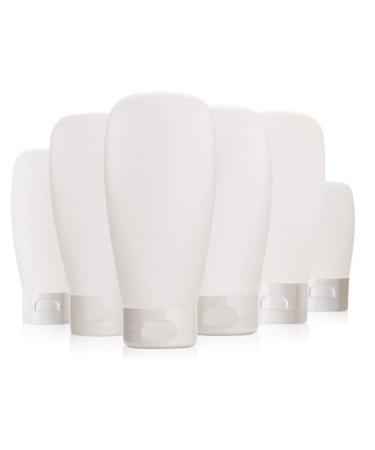 6Pcs 150ml Empty Refillable Clear Plastic Cosmetic Soft Tubes Bottles Squeeze Travel Bottle with Flip Cap Makeup Sample Packing Container Dispenser for Shampoo Shower Gel Facial Cleanser Body Lotion 150ML/5oz