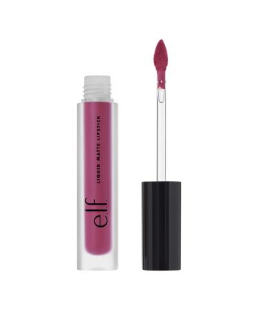 e.l.f. Cosmetics Liquid Matte Lipstick  Highly Pigmented  Quick Drying & Smudge Proof  Nourish & Soften  Diamond-Shaped Wand  Berry Sorbet