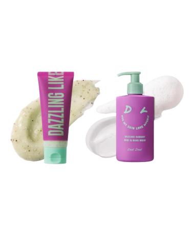 Dear Doer Dazzling Body Scrub in Tube - Radiant & Gentle Exfoliator with Grape Seed 3.38 fl oz/Dazzling Radint Body & Hand Wash