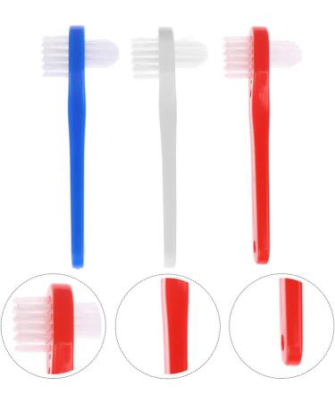 Healeved Denture Brush Dual Head 3pcs - Small Hard Denture Cleaner Toothbrush for False Teeth - Denture Care Tool - Buy Online on GoSupps.com