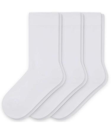 Sugar Free Sox Health & Comfort Mens Diabetic Crew Socks 3 Pairs Crew (10-13  White)