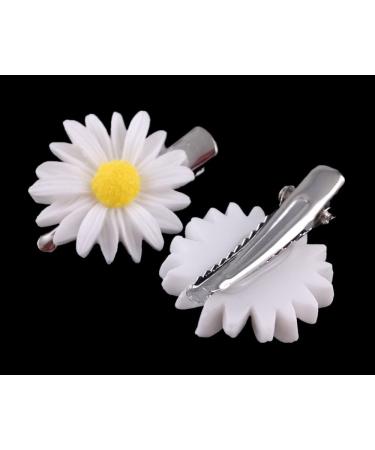 Yueton 10pcs Little Daisy Flower Hair Clips - White | Bride Head-wear Bobby Pin Alligator Clip Barrettes for Women - Buy Online on GoSupps.com