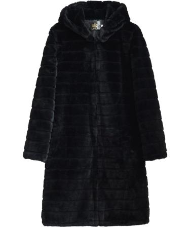 Hanxiulin Oversize Plush Jacket for Women - Warm Fleece Winter Parka Coat with Hood | Casual Long Coats in XL Black - Buy Online on GoSupps.com
