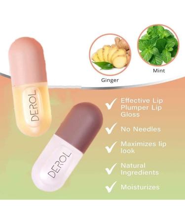2 Pcs Natural Lip Plumper Day and Night Double Effect Lip Enhancer and Lip Care Serum Set Plant Extracts Lip Gloss Lip Plumping Balm for fuller lips and hydrated beauty lips - Buy Online on GoSupps.com
