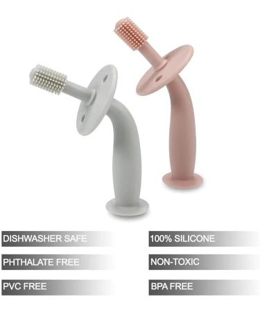 PandaEar Baby Finger Toothbrush Set | Silicone Oral Care for Infants (3 Months+) - Pink & Blue - Buy Online on GoSupps.com