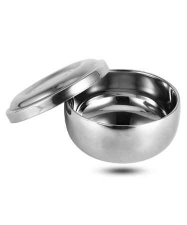 Natudeco men's wet shave soap shell silver metal shaving shell with lid for men wet shaving - perfect for shaving of soap cream foam