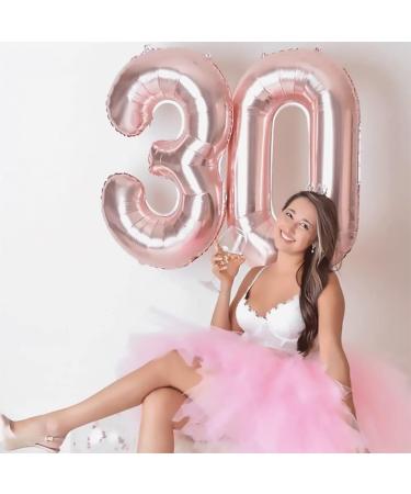 Rose Gold Happy 30th Birthday Balloons Set for Women - Includes Number 30 Balloons, Confetti Balloons, and Latex Balloons - 40 Inches - Buy Online on GoSupps.com