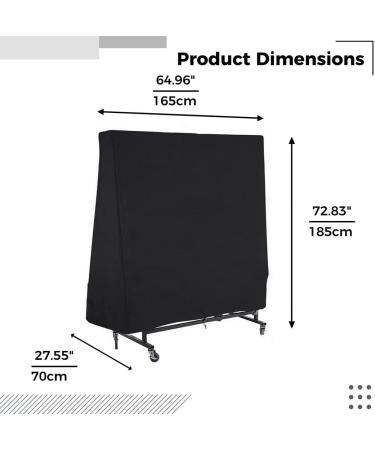 Epicover 210D Ping Pong Table Cover | Waterproof Polyester Taffeta Fabric | All-Weather Protection | Fits Regulation Size Tables | 72.83 x 64.96 x 27.55in - Buy Online on GoSupps.com