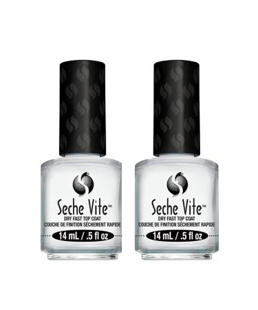 Seche Vite Dry Fast Top Coat for Nail Polish and Manicure (2 pack, 0.5 oz) 0.5 Fl Oz (Pack of 2) Clear