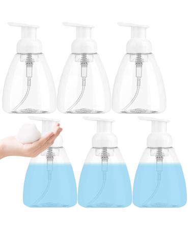 6 Pack 10oz/300ml Foaming Soap Dispenser Refillable and Eco-Friendly Liquid Soap Pump Bottles Perfect for Liquid Soap Foaming Hand Soap on Kitchen and Bathroom Sinks