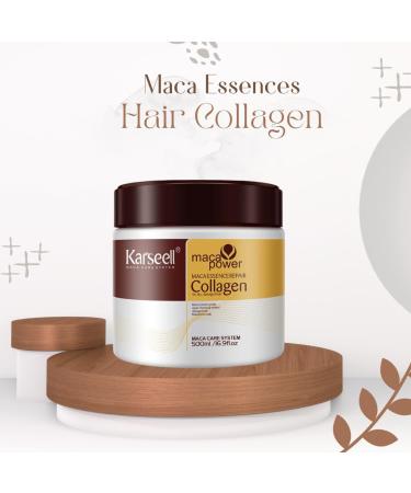 Maca Power Hair Collagen Treatment Natural Argan Oil Hair Mask Deep conditioning for Dry Damaged Hair All Hair Type 16.9 Oz 500ml - Buy Online on GoSupps.com