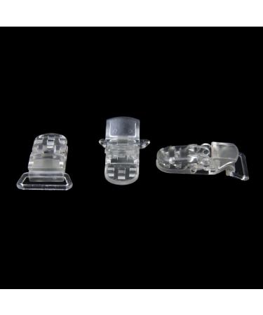 Pack of 10 Clear Plastic Clips - Multifunctional Pacifier Holders | 39 x 16 mm | International Shipping Available - Buy Online on GoSupps.com