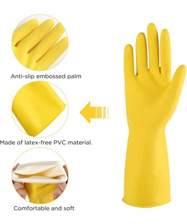NED Tendon Latex Gloves Thickened Housework Waterproof Gloves Dishwashing Wear Resistant Plastic Gloves Kitchen Reusable Dishwashing Gloves Rubber Cleaning Gloves Yellow 3 Pairs-L - Buy Online on GoSupps.com