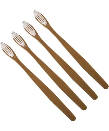 FRCOLOR Soft Bristle Bamboo Toothbrush Set - 4 Pack Adults Degradable Eco-Friendly Toothbrushes - Buy Online on GoSupps.com