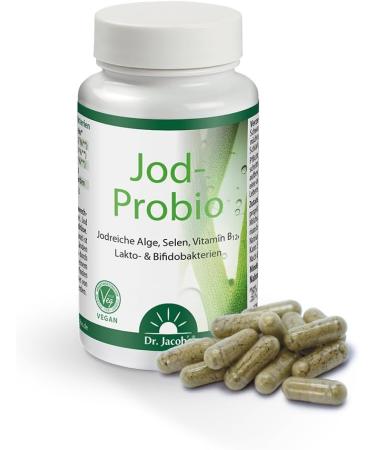 Buy Dr. Jacobs Iodine Test 31.6g - Natural Sea Algae Iodine with Selenium Vitamin B12 & Probiotics for Immune & Thyroid Health - 90 Vegan Portions - Buy Online on GoSupps.com