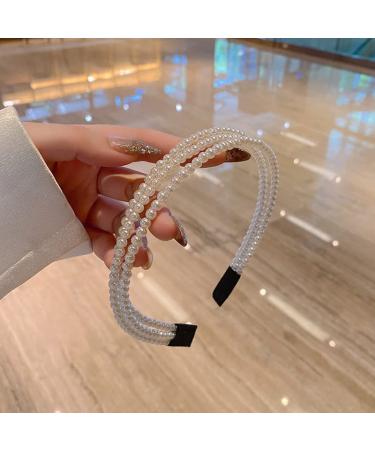 KIMUWHI 3 Rows White Pearl Headband - Bridal Hair Accessory for Women & Girls - Buy Online on GoSupps.com