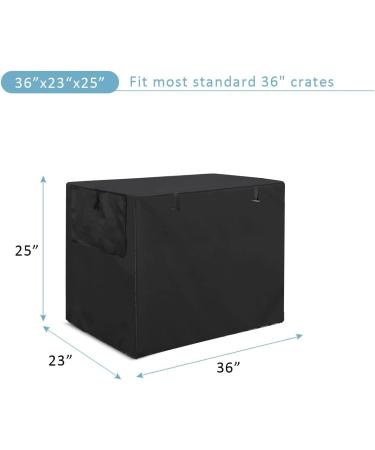 Medibot Double Door Waterproof Dog Crate Cover - 36 inch Black | Indoor/Outdoor Kennel Cover with Air Vent Window for Wire Crates - Buy Online on GoSupps.com