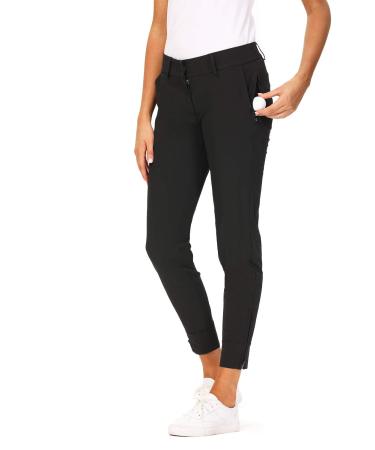 Hiverlay Womens pro Golf Pants Quick Dry Slim Lightweight Work Pants with Straight Ankle Also for Hiking or Casual Ladies Black X-Small