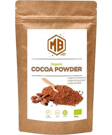 MB Superfoods Organic Cacao Powder - Unsweetened Non-GMO Gluten-Free Pure and Natural Cocoa Powder for Baking & Smoothies Daily Health and Energy Support - 100g - Buy Online on GoSupps.com