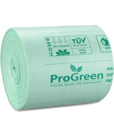 ProGreen 8 Gallon Compostable Bags - 100 Count, Extra Thick 0.85 Mil, Small Kitchen Trash Bags for Food Scraps & Yard Waste - ASTM D6400 BPI & TUV Austria Certified - Buy Online on GoSupps.com