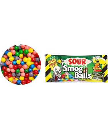 Toxic Waste Smog Balls Bags 48g - Crunchy candy with a sour chewy centre (Half box (12 bags)) - Buy Online on GoSupps.com