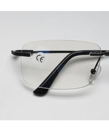 Vevesmundo Randlos Reading Glasses for Men & Women - Blue Light Filter Self-Tinting Multifocals Rectangular Design | +1.5 to +4.0 Strength Options - Buy Online on GoSupps.com