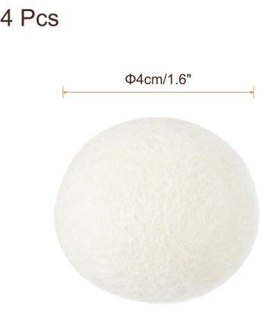 sourcing map 4 Pcs Wool Dryer Balls 1.6 Inches Wool Laundry Dryer Balls for Reducing Clothing Static and Wrinkles White 1.6" White - Buy Online on GoSupps.com