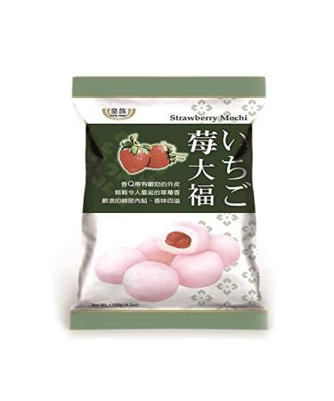 Royal Family Big Mochi, japanese mochi candy dessert rice cake, Strawberry Flavor, 4.2oz/pk (Pack of 1)