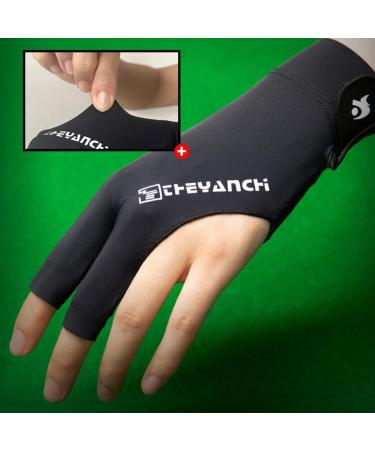 Tokaneit Three Finger Billiard Gloves - Breathable Non-Slip Snooker Gloves for Left-Handed Players - Black Pool Gloves - Buy Online on GoSupps.com