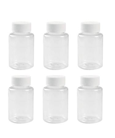 12 PCS 100 ML 3.3 OZ Plastic Clear Pill Bottles Empty Capsule Container with White Screw Cap Solid Powder Case Refillable Tablet Storage Holder Bolus Sample Jar for Dispense Different Items 100ml/3.3 Ounce