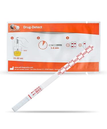 Self -diagnostics drug -speed test morphine (mor) - opiate - heroin - cut -off: 300 ng/ml - 10 test strips - proof of drugs - diving test - urine test - morphine test - 5 min drug test urine