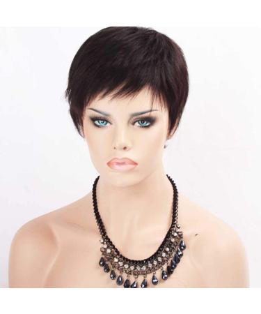 Shop 8-Inch Straight Human Hair Wigs with Bangs | Glueless Bob Wigs for Black Women | Brazilian Remy Short Hair - 130% Density - Buy Online on GoSupps.com