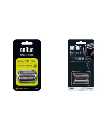 Braun Series 3 Electrician Shake compatible with razor men Series 3 Proskin 32S Silver & Series 5 Electrician Shake head compatible with razor men Series 5 52b black bundle of shaving head 32S + 52b Bundle with Series 5 Scherkopf