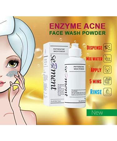 Korean Cosmetics Serment Enzyme Acne Face Wash Powder | Exfoliating Hypoallergenic Cleanser with Collagen Boost & Vitamin E for Sensitive Skin | Pore Purifying Acne Prevention - Buy Online on GoSupps.com