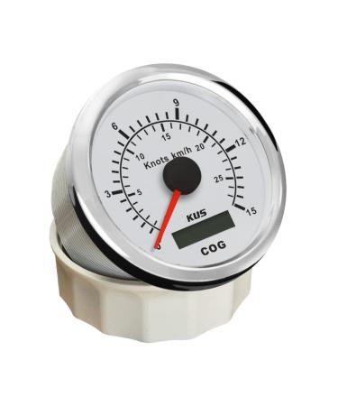 KUS GPS Speedometer 15 Knots | 28 KM/H for Boats & Yachts | 85mm with Backlight (White) - International Shipping Available - Buy Online on GoSupps.com